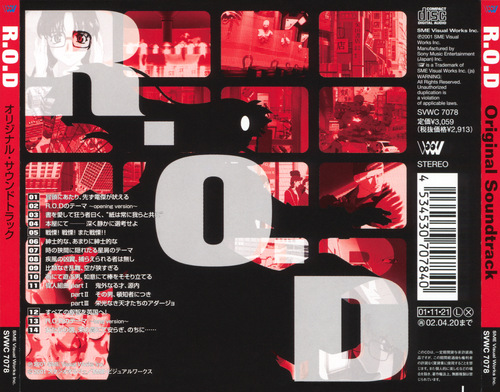 Taku Iwasaki R.O.D READ OR DIE Original Soundtrack back.jpg
