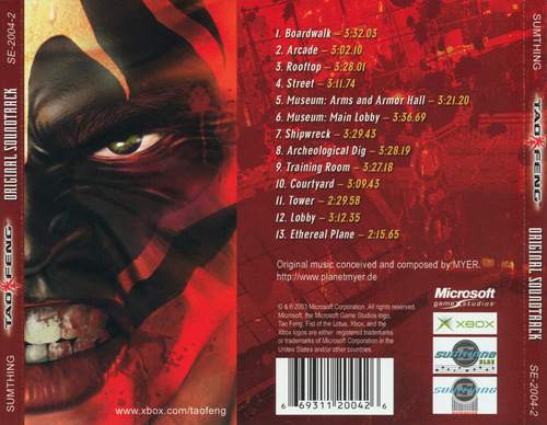 MYER Tao Feng: Fist Of The Lotus - Original Soundtrack back.jpg