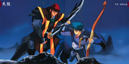 Osamu Totsuka YOROIDEN SAMURAI TROOPERS Tsuki Booklet p. 11-12.jpg