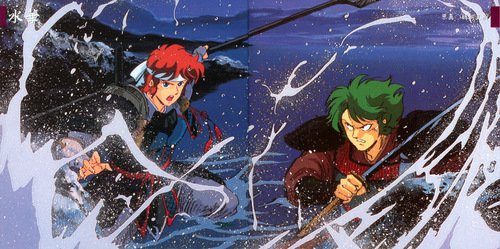 Osamu Totsuka YOROIDEN SAMURAI TROOPERS Tsuki Booklet p. 15-16.jpg