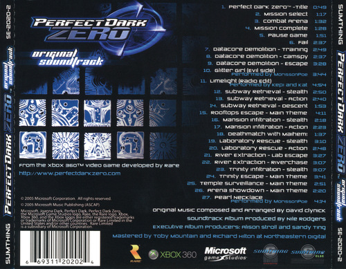 David Clynick Perfect Dark Zero։ Original Soundtrack back.jpg