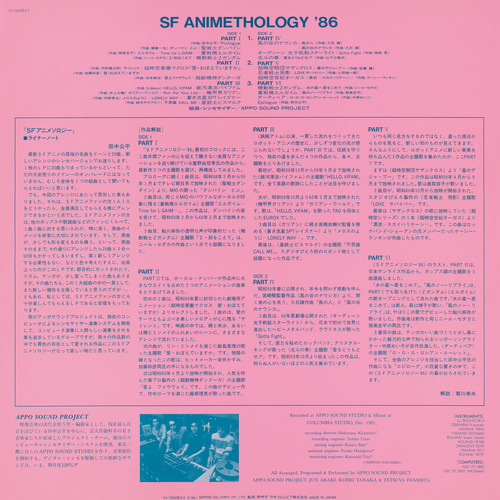 APPO SOUND PROJECT DIGITAL TRIP SF ANIMETHOLOGY'86 SYNTHESIZER FANTASY Liner Notes Back.jpg