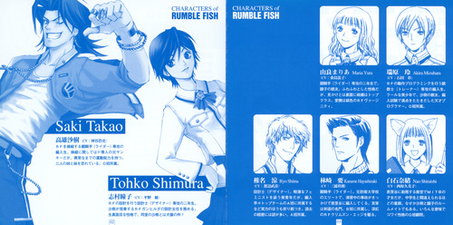 Cast Rumble Fish Drama 1: 前途洋々編人生揃い踏み編 Booklet p. 03-04.jpg