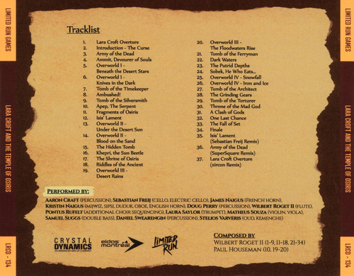 Wilbert Roget II & Paul Houseman Lara Croft and the Temple of Osiris Original Soundtrack back.jpg