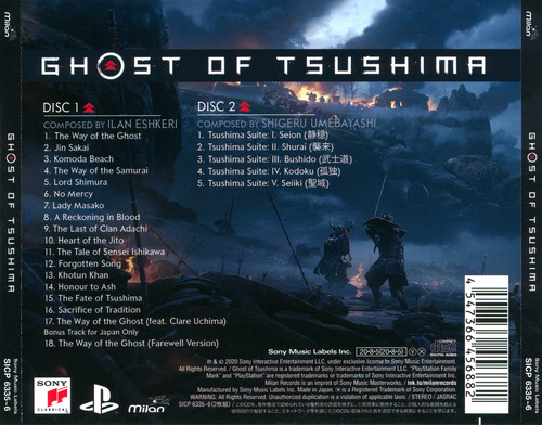 Ilan Eshkeri & Shigeru Umebayashi Ghost of Tsushima Original Soundtrack back.jpg